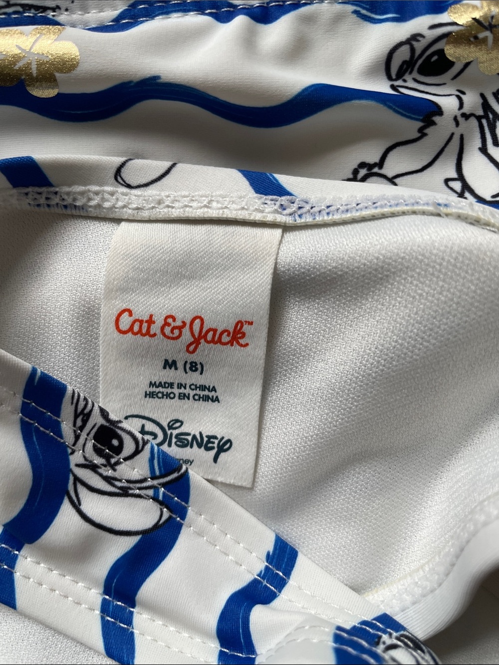 Disney Blue & White Wave Stripe Lilo & Stitch Girls Two-Piece Bikini - Picture 7 of 7